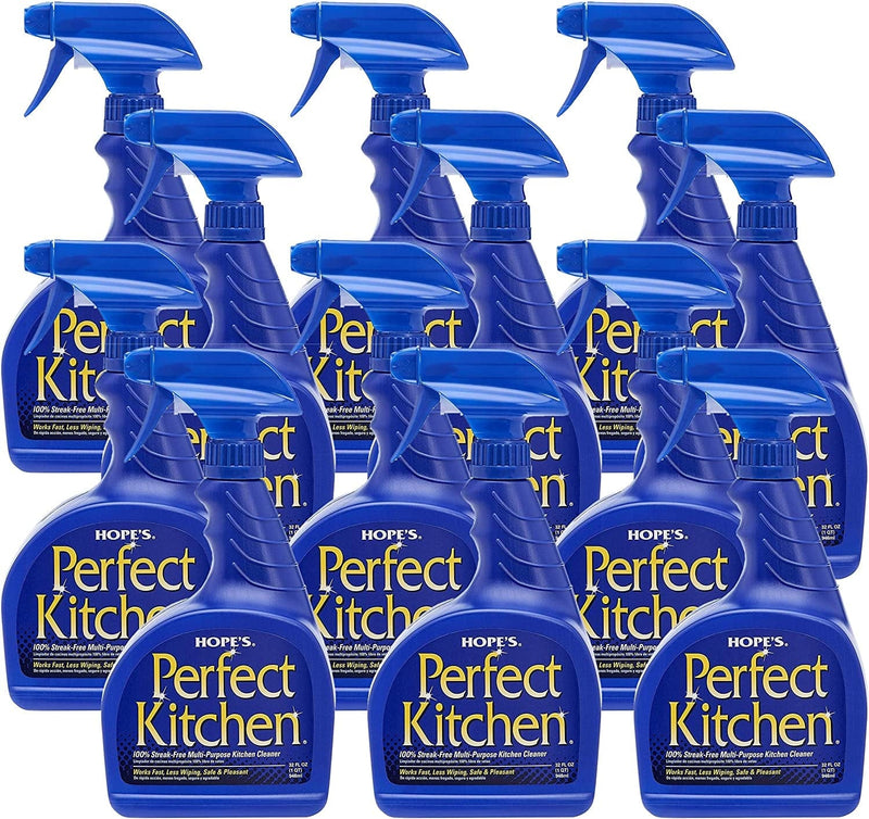 HOPE'S Perfect Kitchen Cleaner, 32-Ounce, Multi-Purpose Kitchen Cleaning Spray, No-Residue Formula, Cuts through Grease, Fast Cleanup, Safe for Home Use Home & Garden > Household Supplies > Household Cleaning Supplies Hope's 12-Pack  