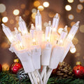 Hopolon Clear Christmas Lights Set,2Pack 50Count 13Feet Incandescent Bulb Mini String Lights with White Wire for Indoor Christmas Tree Garland Birthday Wedding Party Festival Decoration,Warm White Home & Garden > Lighting > Light Ropes & Strings Linhai Qixiang Lighting Co., Ltd Warm White,White Wire 2PACK, 50 count 