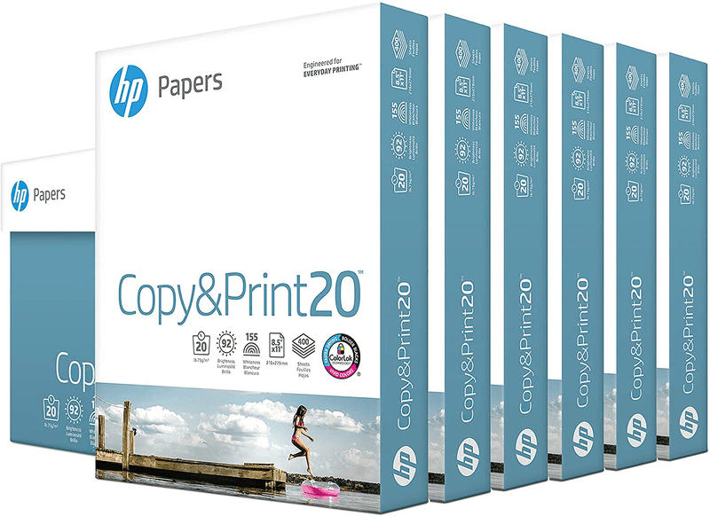 HP Printer Paper | 8.5 x 11 Paper | Copy &Print 20 lb| 6 Pack Case - 2,400 Sheets | 92 Bright | Made in USA - FSC Certified | 200010C Electronics > Print, Copy, Scan & Fax > Printer, Copier & Fax Machine Accessories HP Papers Small Pack (8.5x11) 6 Pack 