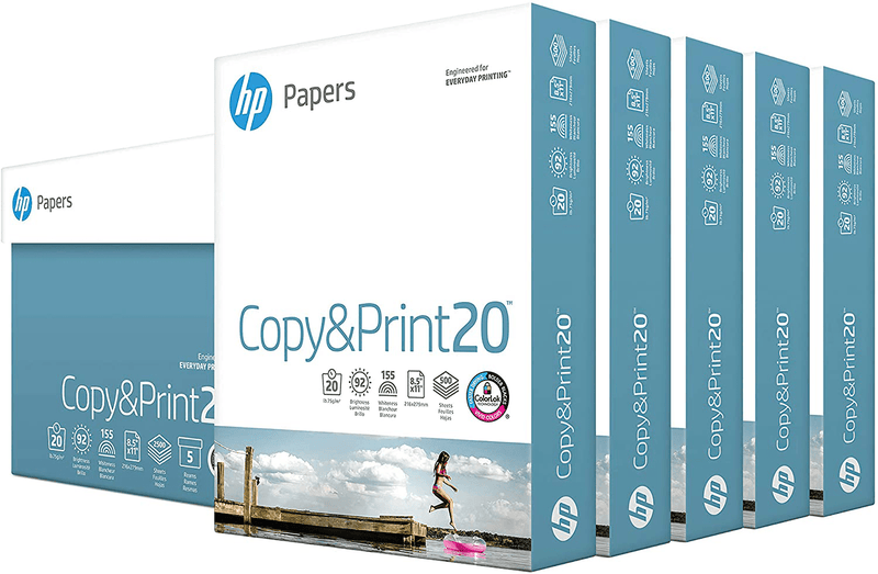 HP Printer Paper | 8.5 x 11 Paper | Copy &Print 20 lb| 6 Pack Case - 2,400 Sheets | 92 Bright | Made in USA - FSC Certified | 200010C Electronics > Print, Copy, Scan & Fax > Printer, Copier & Fax Machine Accessories HP Papers Standard Size (8.5x11) 5 Pack 