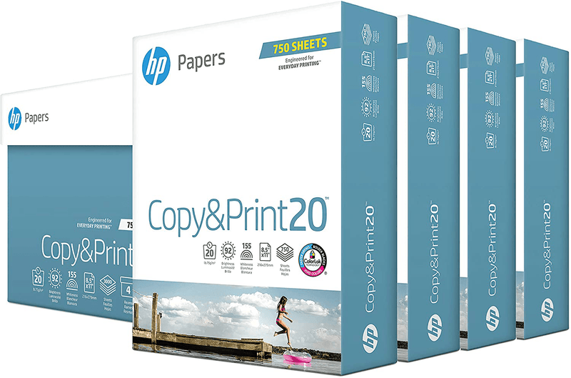 HP Printer Paper | 8.5 x 11 Paper | Copy &Print 20 lb| 6 Pack Case - 2,400 Sheets | 92 Bright | Made in USA - FSC Certified | 200010C Electronics > Print, Copy, Scan & Fax > Printer, Copier & Fax Machine Accessories HP Papers Bulk Pack (8.5x11) 4 Pack 