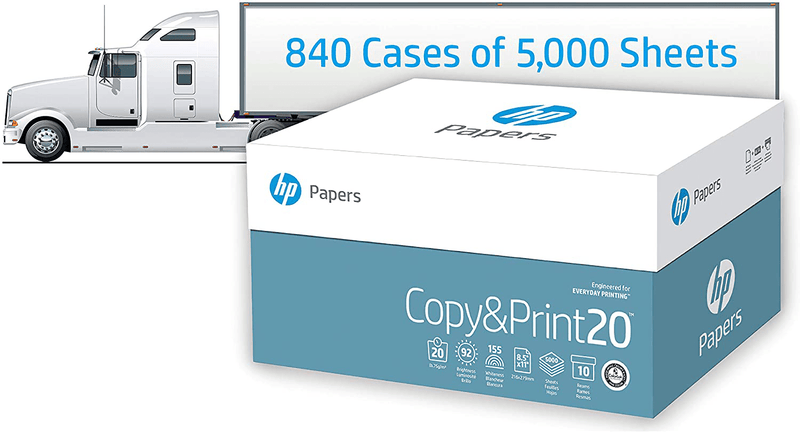 HP Printer Paper | 8.5 x 11 Paper | Copy &Print 20 lb| 6 Pack Case - 2,400 Sheets | 92 Bright | Made in USA - FSC Certified | 200010C Electronics > Print, Copy, Scan & Fax > Printer, Copier & Fax Machine Accessories HP Papers Standard Size (8.5x11) Truckload 
