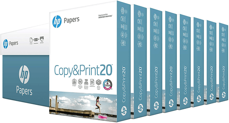 HP Printer Paper | 8.5 x 11 Paper | Copy &Print 20 lb| 6 Pack Case - 2,400 Sheets | 92 Bright | Made in USA - FSC Certified | 200010C Electronics > Print, Copy, Scan & Fax > Printer, Copier & Fax Machine Accessories HP Papers Standard Size (8.5x11) 8 Pack 
