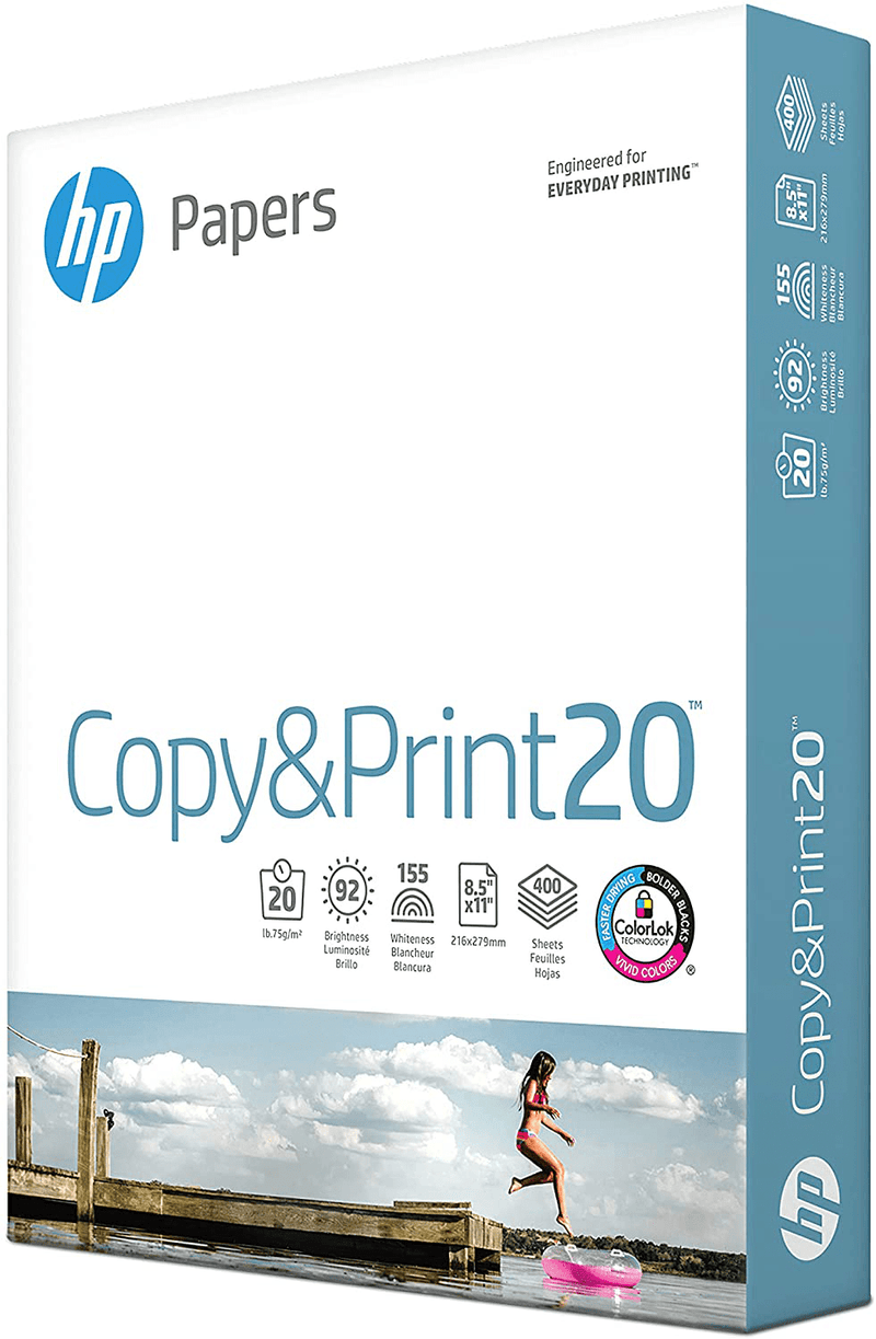 HP Printer Paper | 8.5 x 11 Paper | Copy &Print 20 lb| 6 Pack Case - 2,400 Sheets | 92 Bright | Made in USA - FSC Certified | 200010C Electronics > Print, Copy, Scan & Fax > Printer, Copier & Fax Machine Accessories HP Papers Small Pack (8.5x11) 1 Pack 