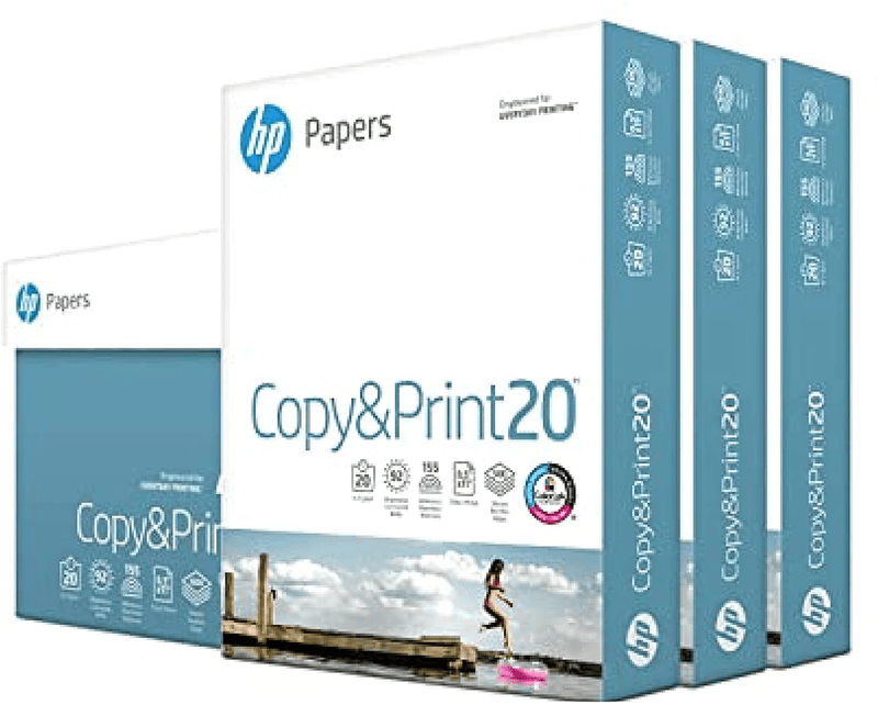 HP Printer Paper | 8.5 x 11 Paper | Copy &Print 20 lb| 6 Pack Case - 2,400 Sheets | 92 Bright | Made in USA - FSC Certified | 200010C Electronics > Print, Copy, Scan & Fax > Printer, Copier & Fax Machine Accessories HP Papers Standard Size (8.5x11) 3 Pack 