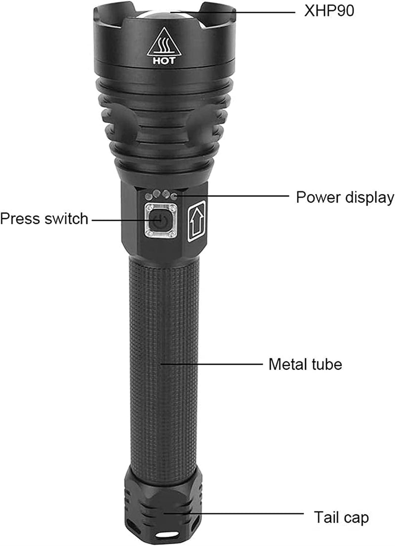 HUBINGRONG LED Rechargeable Telescopic Zoom LED Flashlight Super Bright Handheld Torche Three Modes for Outdoor Camping Hiking Flashlight with Strap Hardware > Tools > Flashlights & Headlamps > Flashlights HUBINGRONG   