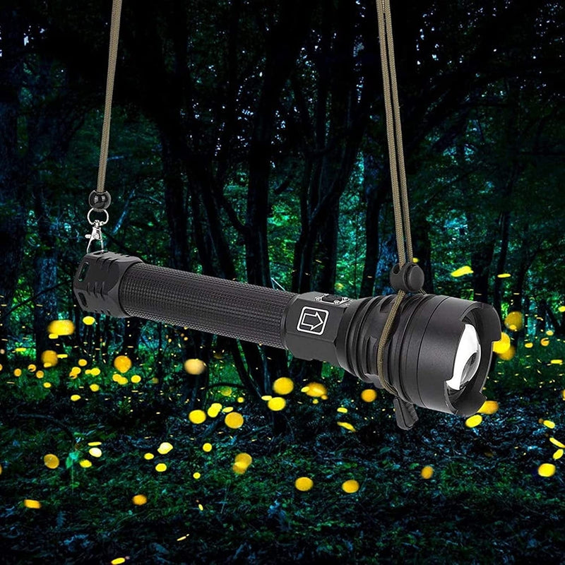 HUBINGRONG LED Rechargeable Telescopic Zoom LED Flashlight Super Bright Handheld Torche Three Modes for Outdoor Camping Hiking Flashlight with Strap Hardware > Tools > Flashlights & Headlamps > Flashlights HUBINGRONG   