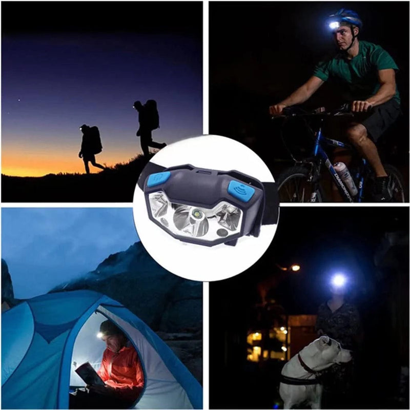 HUISHOP LED Rechargeable Headlamp，White Red Finger Induction Headlights，Torche'S Flashlight Built-In Battery Head Light Hardware > Tools > Flashlights & Headlamps > Flashlights HUISHOP   