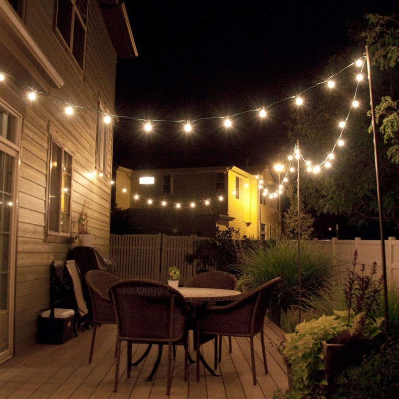 Hykolity 50FT LED Outdoor Globe String Lights with 25 Hanging Sockets, Dimmable 27X1W Vintage Edison Bulbs(2 Spare), Warm White Waterproof Patio String Lights for Garden Backyard Bistro Pergola Home & Garden > Lighting > Light Ropes & Strings hykolity   