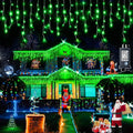 Icicle Lights Outdoor 400LED 33FT 8 Modes Icicle String Lights with 75 Drops, Waterproof Fairy Curtain Lights with Timer Memory Function for Wedding Holiday Party Valentine Decorations, Cool White Home & Garden > Lighting > Light Ropes & Strings Linhai Baoguang Lighting Co.,Ltd Green 400LED 33ft 