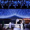 Icicle Lights Outdoor 400LED 33FT 8 Modes Icicle String Lights with 75 Drops, Waterproof Fairy Curtain Lights with Timer Memory Function for Wedding Holiday Party Valentine Decorations, Cool White Home & Garden > Lighting > Light Ropes & Strings Linhai Baoguang Lighting Co.,Ltd Blue 1216LED 99ft 