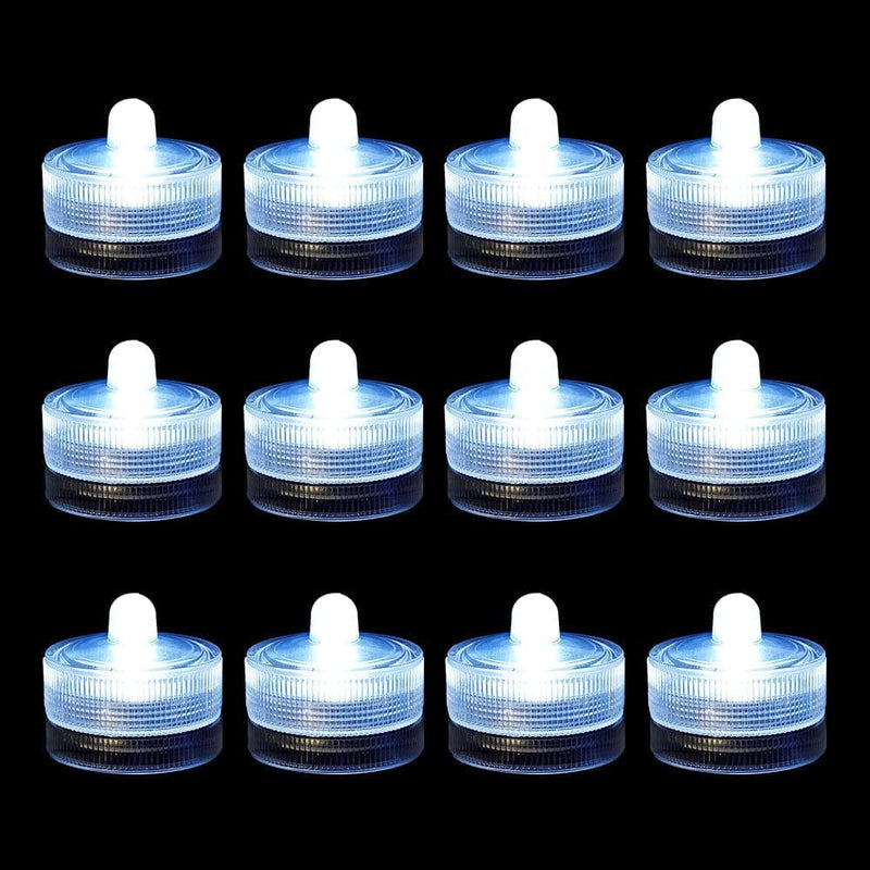Idyl Light Submersible LED Lights,Waterproof Pool Tea Lights Shower Led Lights Underwater LED Candle Lamp for Aquarium Home Crafts Wedding Party Decorations Fountain (12 Pack, White) Home & Garden > Pool & Spa > Pool & Spa Accessories idyl light White  