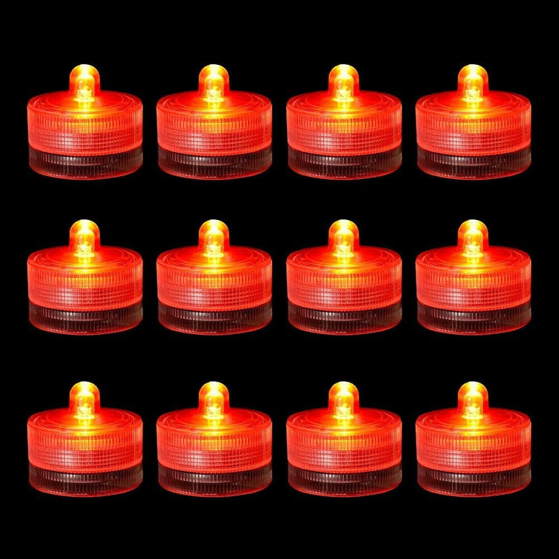 Idyl Light Submersible LED Lights,Waterproof Pool Tea Lights Shower Led Lights Underwater LED Candle Lamp for Aquarium Home Crafts Wedding Party Decorations Fountain (12 Pack, White) Home & Garden > Pool & Spa > Pool & Spa Accessories idyl light Red  