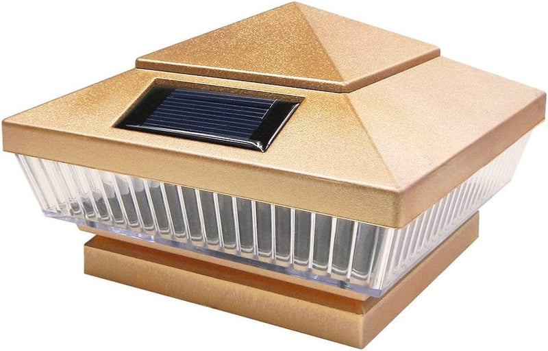 Iglow 12 Pack Copper Outdoor 4 X 4 Solar 5-LED Post Deck Cap Square Fence Light Landscape Lamp PVC Vinyl Wood Bronze
