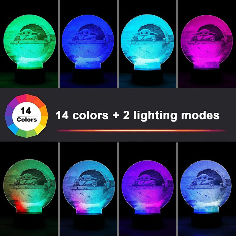 Illusion Night Light Birthday & Christmas Valentine'S Day Gifts Micert 2 Pattern and 14 Color Change Decor Lamp for Fans Man Woman Boys Girls Teen