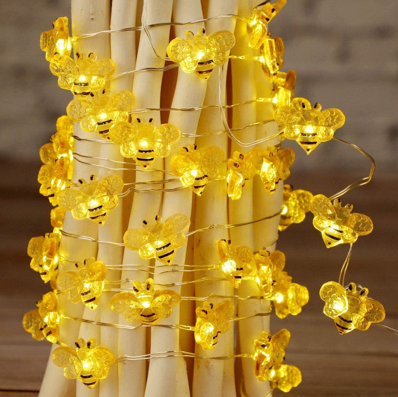 Impress Life Honey Bee Fairy String Lights, 10 Foot 40 LED, USB & Battery Operated 8 Modes with Remote Control for Wedding, Party, Festival, Indoor, Outdoor Decoration Home & Garden > Lighting > Light Ropes & Strings Impress Life   