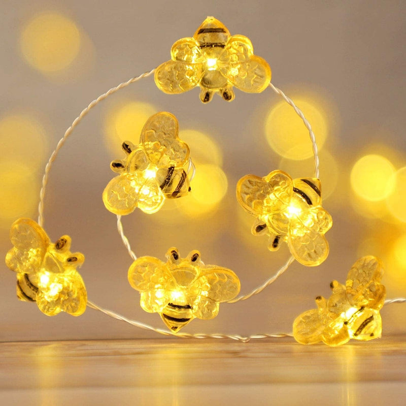 Impress Life Honey Bee Fairy String Lights, 10 Foot 40 LED, USB & Battery Operated 8 Modes with Remote Control for Wedding, Party, Festival, Indoor, Outdoor Decoration Home & Garden > Lighting > Light Ropes & Strings Impress Life   