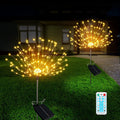 Individual Solar Fireworks Lights Outdoor Waterproof 2 Pack , Each 200 LED Solar Garden Lights Outdoor, 8 Lighting Modes DIY Solar Garden Fireworks Lamps, for Yard Pathway Lawn Landscape(Warm White) Home & Garden > Lighting > Lamps Ryblgled 200led warm  