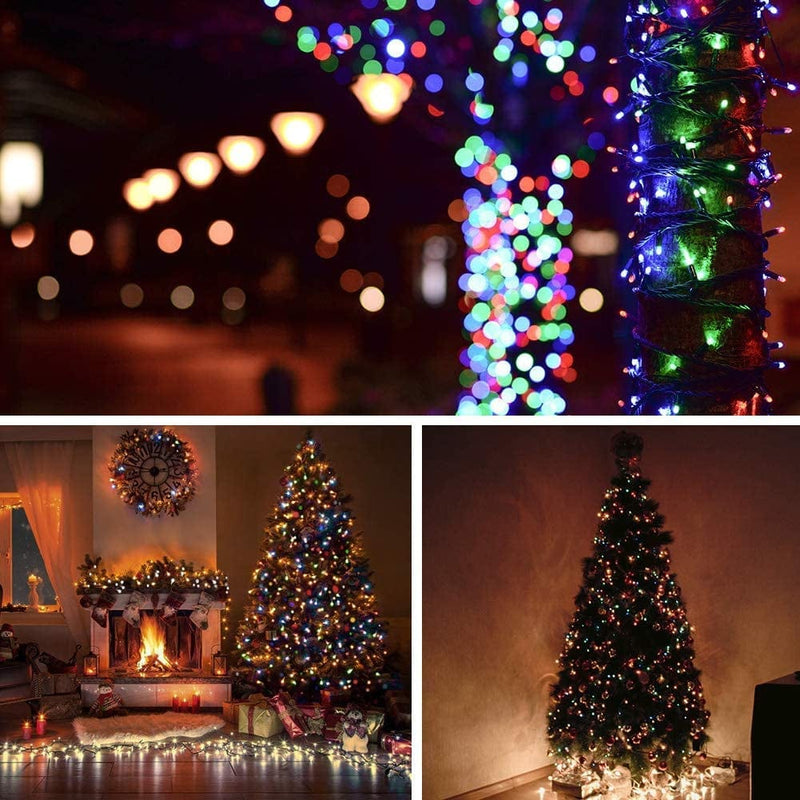 Indoor Christmas Tree Lights - 25M/82Ft 220 LED 8 Modes End-To-End Extendable Plug in Outdoor Waterproof Fairy String Light for Xmas/Wedding/Room/Patio/Home/Inside/Outside Decorations - Multi Color Home & Garden > Lighting > Light Ropes & Strings Epesl   