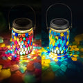 Influtto Handmade Solar Rechargeable Light,Mosaic Outdoor &Indoor Portable Color Changing Lamp,Waterproof Night Lantern Home & Garden > Lighting > Lamps XinZhihao Blue  