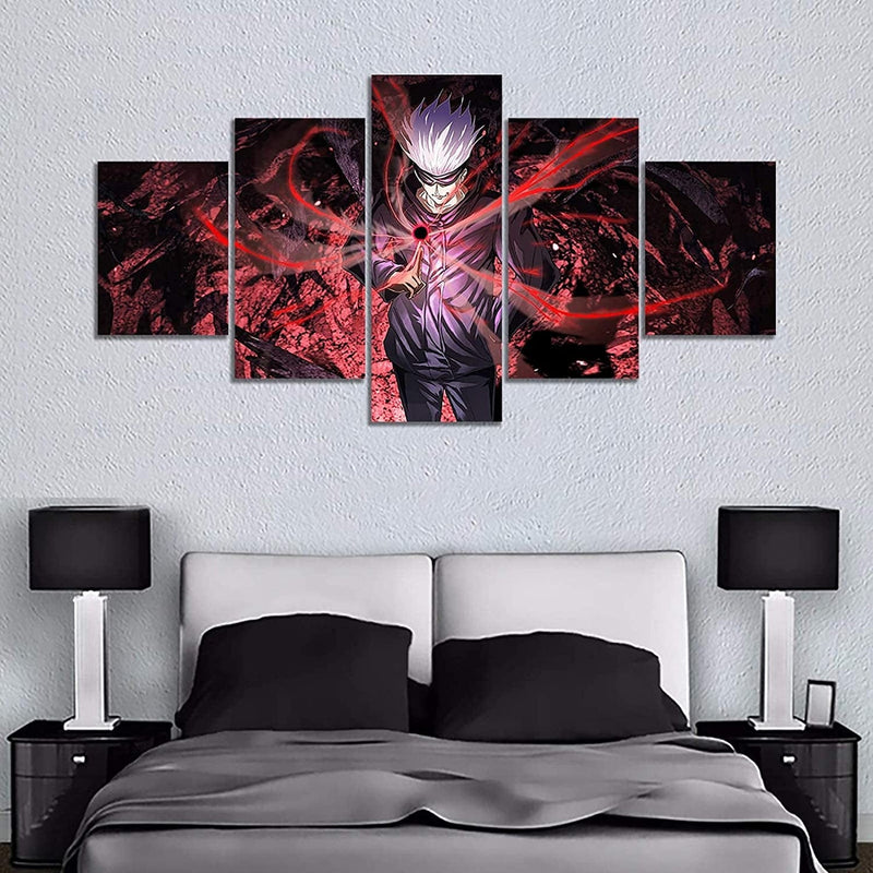Insnordic Anime Jujutsu Kaisen Poster Satoru Gojo Print on Canvas Wall Art for Living Room Decor (Unframed, Jujutsu Kaisen1) Home & Garden > Decor > Artwork > Posters, Prints, & Visual Artwork InsNordic   