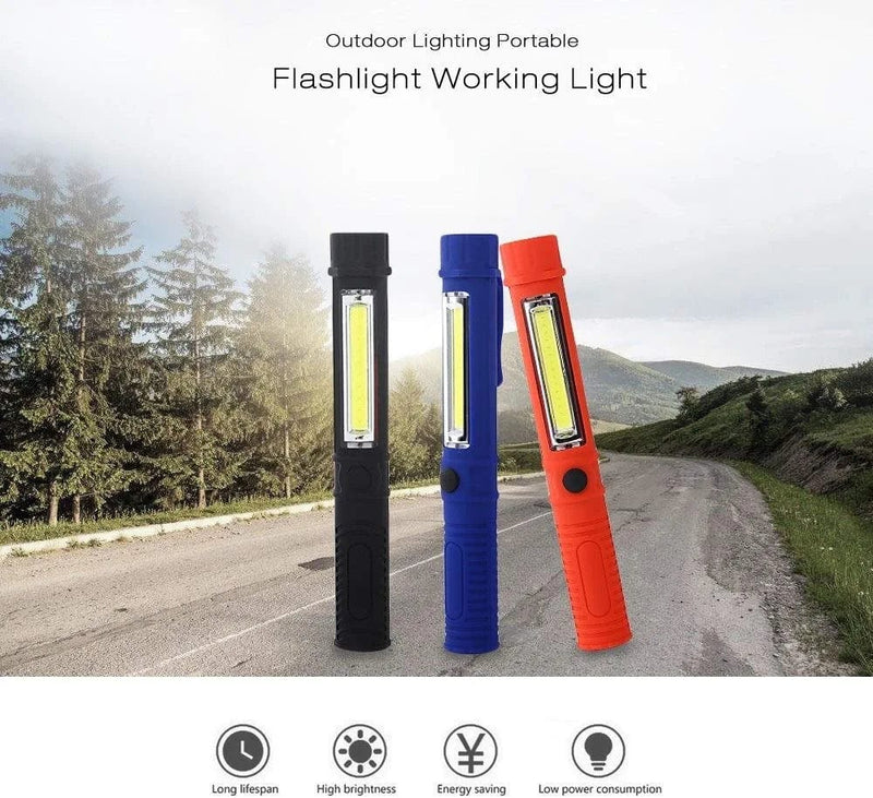 IOLMNG Multifunction Portable COB LED Mini Work Light Inspection Torches Magnetic Base and Clip Maintenance Pen Flashlight for Read (Color : Red) Hardware > Tools > Flashlights & Headlamps > Flashlights IOLMNG   