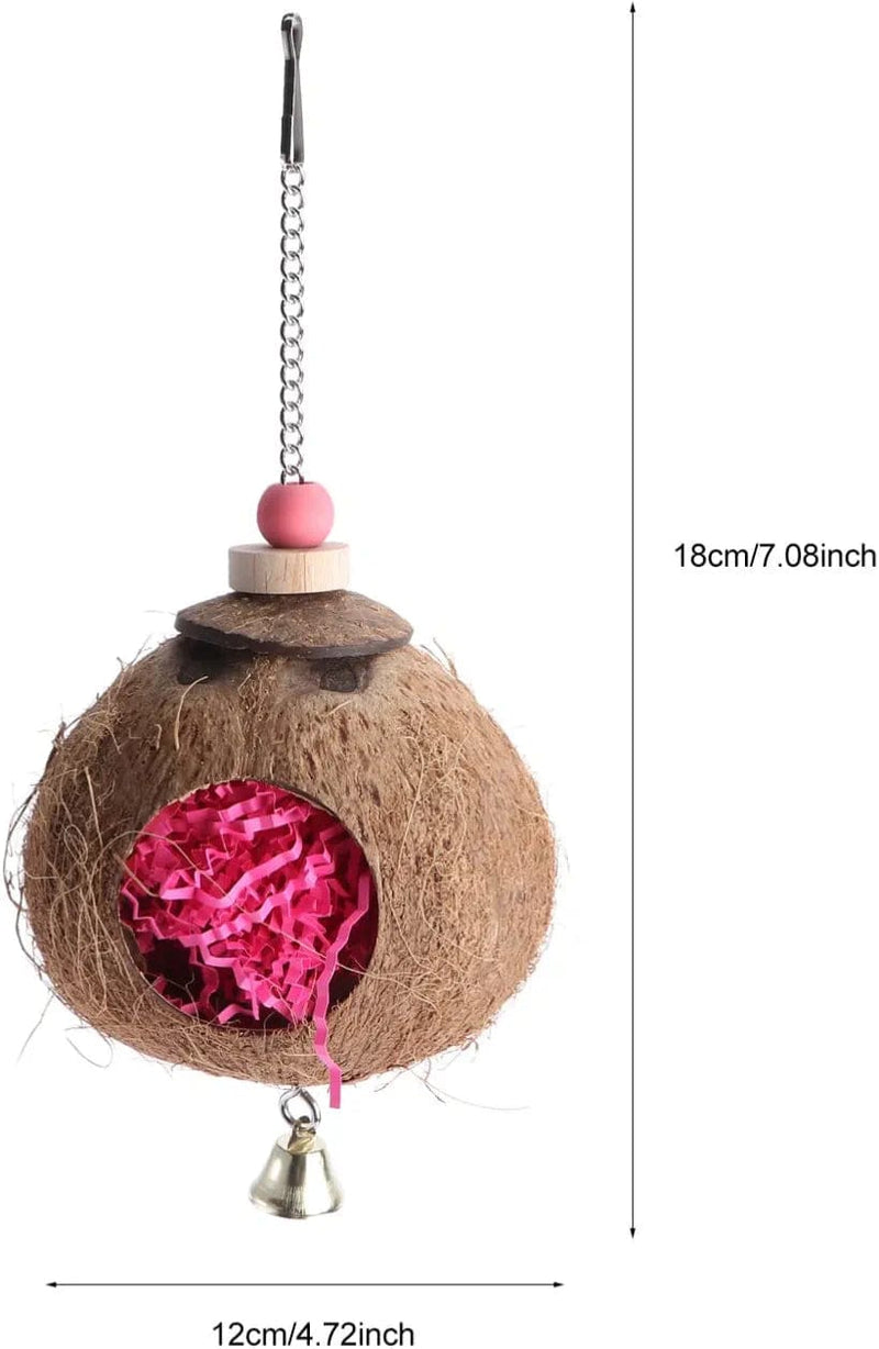 Ipetboom Shell Bird House Natural Fiber Shell Bird Nest Breeding House Bird Hide Swing Toys for Parrot Parakeet Leopard Reptile Cage Accessories Animals & Pet Supplies > Pet Supplies > Bird Supplies > Bird Cages & Stands Ipetboom   