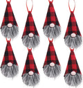 Ivenf Christmas Decorations, 8 Pack 5.5 Inches Handmade Plush Tomte Gnome Hanging Decorations, Swedish Scandinavian Santa with Buffalo Check Plaid Hat, Holiday Home Decor, Tree Ornaments Set Home & Garden > Decor > Seasonal & Holiday Decorations Ivenf Red Black  