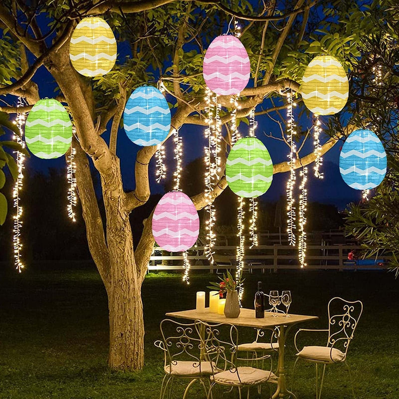 Ivenf Easter Egg String Lights, 19.5Ft 48 Leds Lantern String Lights 8 Pcs, 8 Models Fairy Lights, for Indoor and Outdoor Easter Decorations, Spring Party Holidays Favors Supplies Home & Garden > Decor > Seasonal & Holiday Decorations Ivenf Line Pattern  