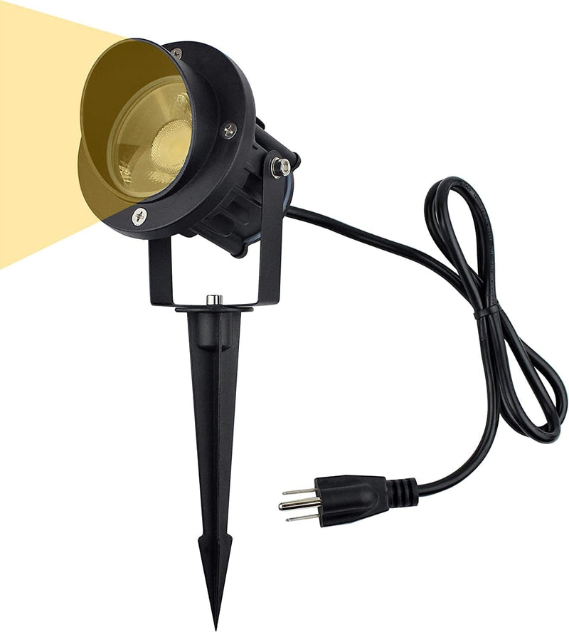 J.LUMI GBS9709 LED Landscape Spotlight with Stake. 9W 120V AC, Flag Spotlight Outdoor, Landscape Lights, 75 Watt Replacement, 36" Cord with Plug, Metal Spike Stand, Not Dimmable