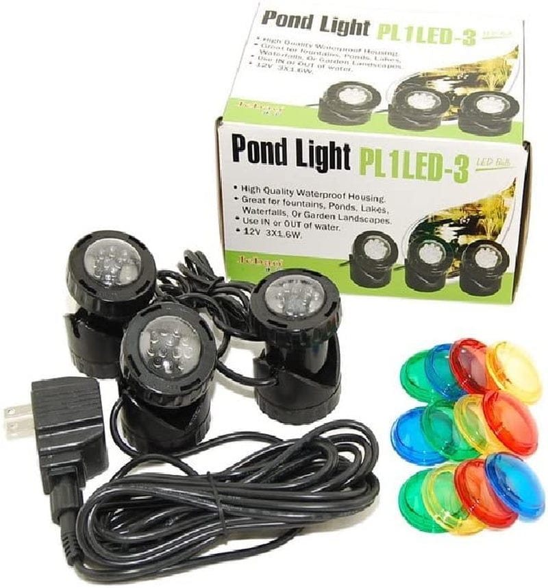 Jebao Submersible 3Pcs 12-Led Pond Lights for Water Fountain Fish Pond Water Garden Home & Garden > Pool & Spa > Pool & Spa Accessories Jebao Set of 3 with Photocell Sensor  