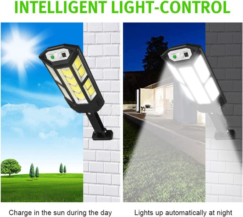 JEMITA Solar LED Street Lamp Outdoor Solar Lights 3 Lighting Modes Motion Sensor Wall Lamp Security Lighting for Home Garden Patio (Color : 147SMD)