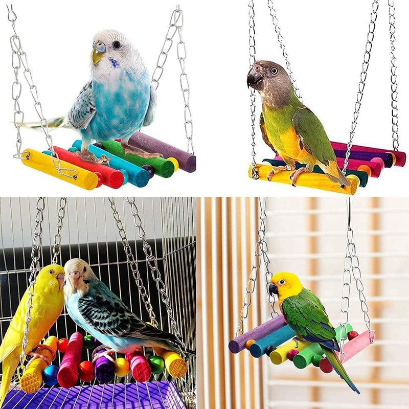 JIAYUE Bird Toys Parrot Chewing Toys, Bird Cage Accessories, Newly Upgraded Rope Bungee Bird Toys for Small Parakeets, Cockatiels, Finches, Budgie, Macaws, Parrots, Love Birds, Peony Cockatiel 9Pcs Animals & Pet Supplies > Pet Supplies > Bird Supplies > Bird Cages & Stands JIAYUE   