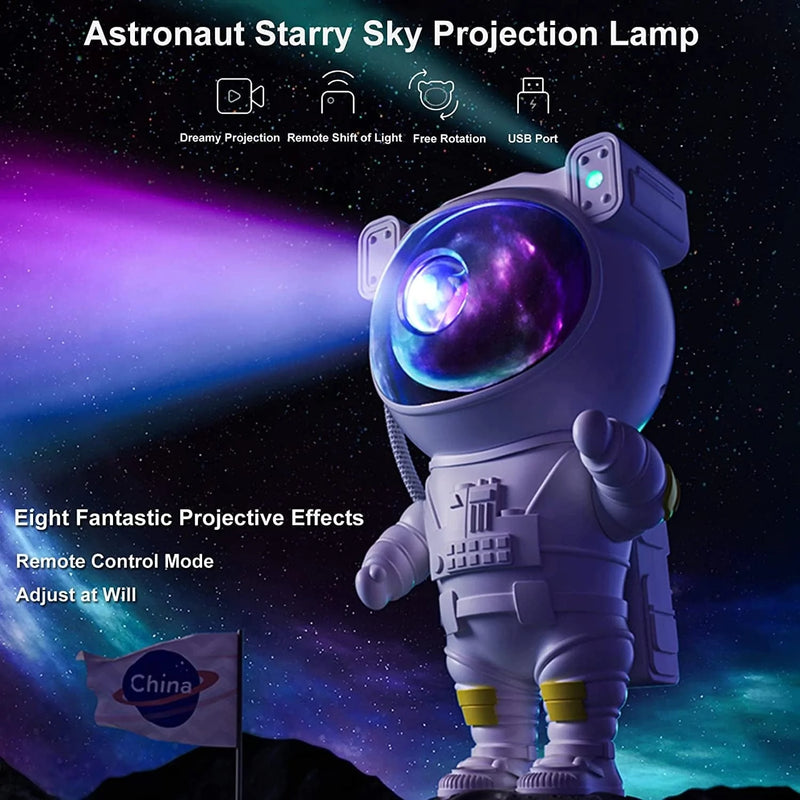 JIEJIE-JJ Starry Night Light Projector Astronaut LED Projection Lamp with Remote Control, Adjustable Head Angle,Gift for Kids Adults Home Party Ceiling Decor Christmas Gift