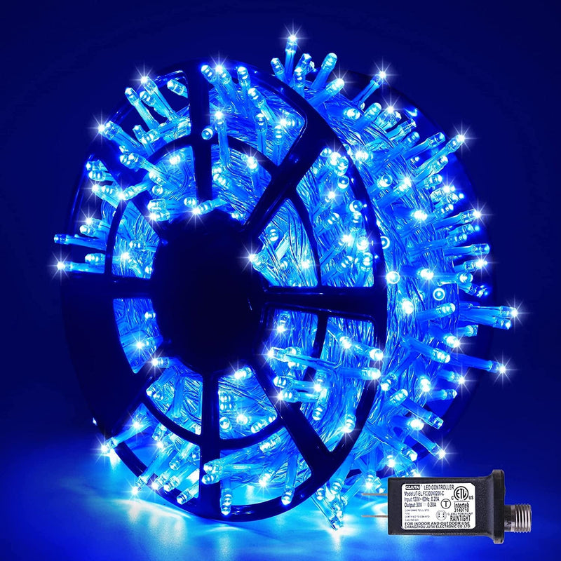 JMEXSUSS 168FT 600 LED Christmas Lights Outdoor Waterproof 8 Modes Indoor Christmas String Lights Warm White Christmas Tree Lights Plug in for Room Bedroom Wedding Party Holiday Decorations Home & Garden > Lighting > Light Ropes & Strings JMEXSUSS Blue 600 