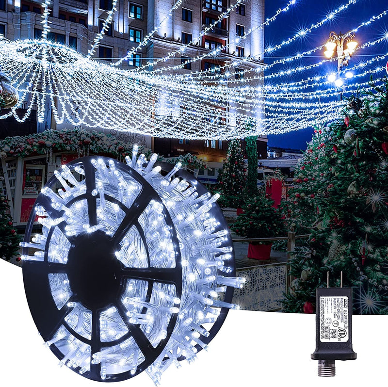 JMEXSUSS 168FT 600 LED Christmas Lights Outdoor Waterproof 8 Modes Indoor Christmas String Lights Warm White Christmas Tree Lights Plug in for Room Bedroom Wedding Party Holiday Decorations Home & Garden > Lighting > Light Ropes & Strings JMEXSUSS White 600 