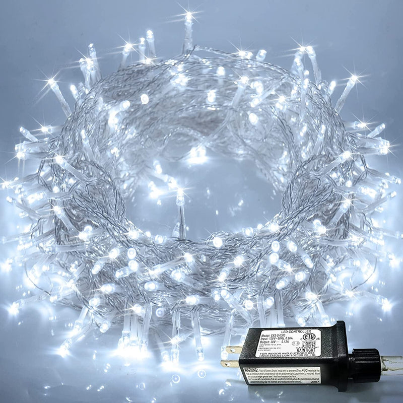 JMEXSUSS 168FT 600 LED Christmas Lights Outdoor Waterproof 8 Modes Indoor Christmas String Lights Warm White Christmas Tree Lights Plug in for Room Bedroom Wedding Party Holiday Decorations Home & Garden > Lighting > Light Ropes & Strings JMEXSUSS White 300 