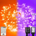 JMEXSUSS 33Ft 100 LED Warm White Christmas Lights Indoor, 8 Modes Clear Wire String Lights Indoor, Plug-In Christmas String Lights Outdoor Waterproof for Christmas Decorations Indoor, Wedding, Party Home & Garden > Lighting > Light Ropes & Strings JMEXSUSS Orange & Purple  