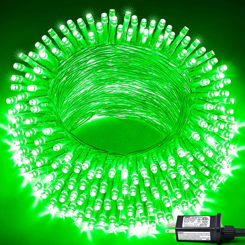 JMEXSUSS 33Ft 100 LED Warm White Christmas Lights Indoor, 8 Modes Clear Wire String Lights Indoor, Plug-In Christmas String Lights Outdoor Waterproof for Christmas Decorations Indoor, Wedding, Party Home & Garden > Lighting > Light Ropes & Strings JMEXSUSS Green  