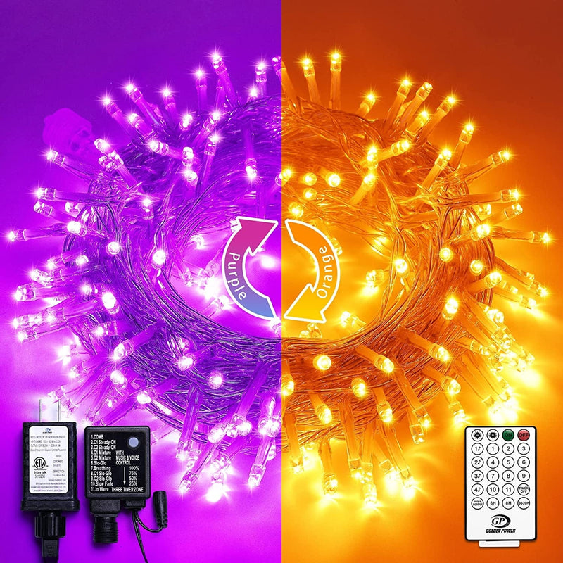 JMEXSUSS 66Ft 200 LED Christmas String Lights Indoor Outdoor Waterproof, Warm White Christmas Lights Clear Wire, 8 Modes Twinkle Lights Plug in for Tree Room Bedroom Wedding Christmas Decorations Home & Garden > Lighting > Light Ropes & Strings Linhai Exsuss Light&Decor Co.,Ltd Orange to Purple  