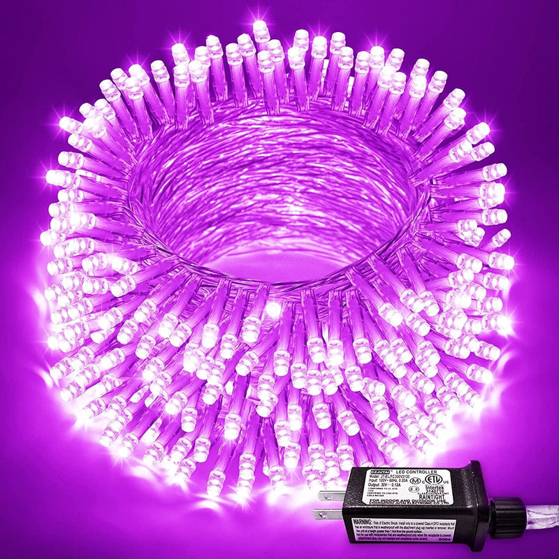 JMEXSUSS 66Ft 200 LED Christmas String Lights Indoor Outdoor Waterproof, Warm White Christmas Lights Clear Wire, 8 Modes Twinkle Lights Plug in for Tree Room Bedroom Wedding Christmas Decorations Home & Garden > Lighting > Light Ropes & Strings Linhai Exsuss Light&Decor Co.,Ltd Purple  