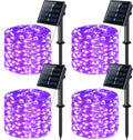 JMEXSUSS White Solar String Lights Outdoor Waterproof, 2 Pack 33Ft 100 LED Solar Christmas Lights Outdoor,8 Modes Copper Wire Solar Fairy Lights for Christmas Tree Xmas Garden outside Decorations Home & Garden > Lighting > Light Ropes & Strings JMEXSUSS Purple 4 Pack-100LED 