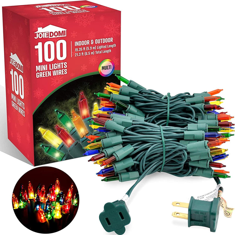 Joiedomi 100-Count Clear White Christmas Light Set, Green Wire Lights for Christmas Decorations, Holiday, Party, Home, Indoor or Outdoor Decorations Home & Garden > Lighting > Light Ropes & Strings Joyin Inc Multicolor 100ct 