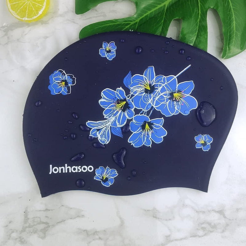 Jonhasoo Swim Cap for Braids and Dreadlocks,Comfortable Extra Large Swimming Cap for Women with Flower Printed Sporting Goods > Outdoor Recreation > Boating & Water Sports > Swimming > Swim Caps LEHE   