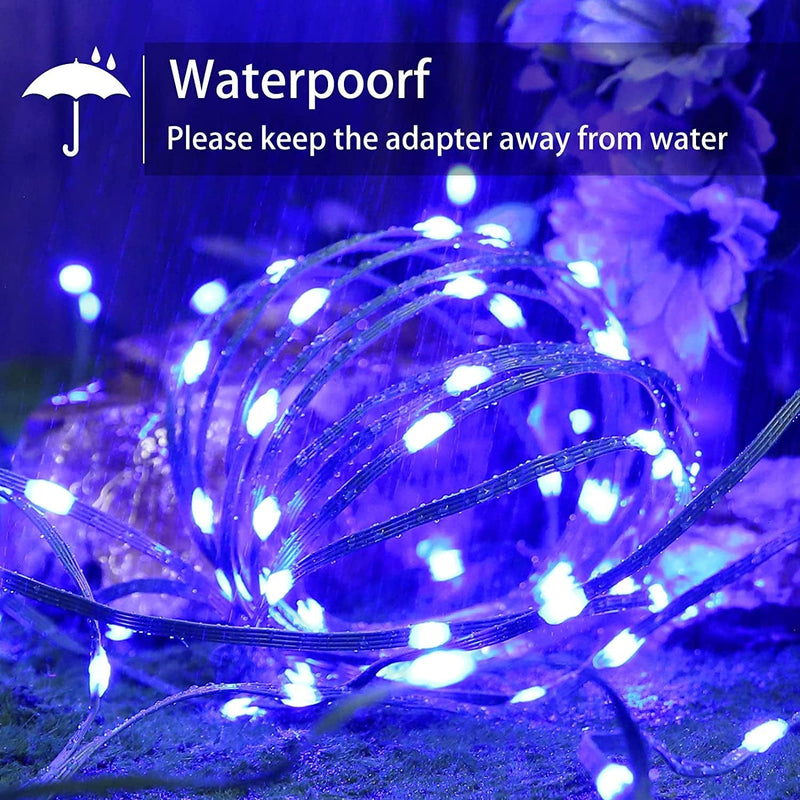 Joomer Blue Christmas Lights, 66Ft 200 LED String Lights, 8 Modes Timer Plugin Indoor Outdoor Fairy Twinkle Lights for Home,Garden,Trees, Christmas Decorations