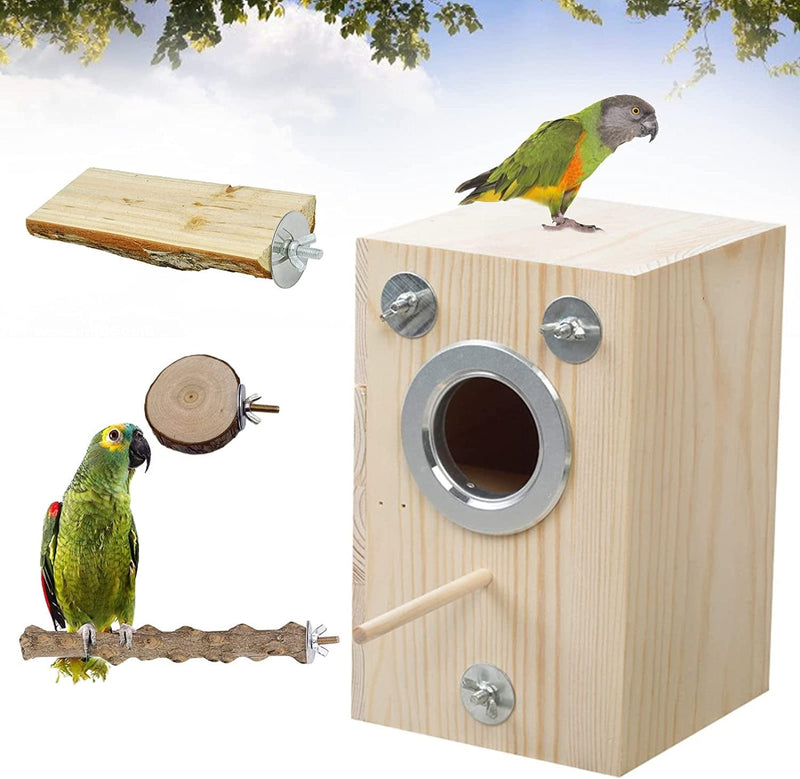Joyeee Parakeet Nesting Box, with Birds Perch Platform Parrot Playground, Bird Aviary Cage Box Pets Accessories for Medium to Large Birds, Acrylic Bird, Parakeet Cage Accessory Exercise Toy, XL Animals & Pet Supplies > Pet Supplies > Bird Supplies > Bird Cages & Stands Joyeee