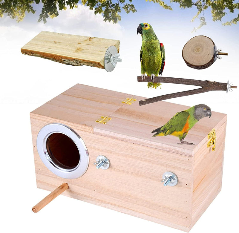 Joyeee Parakeet Nesting Box, with Birds Perch Platform Parrot Playground, Bird Aviary Cage Box Pets Accessories for Medium to Large Birds, Acrylic Bird, Parakeet Cage Accessory Exercise Toy, XL Animals & Pet Supplies > Pet Supplies > Bird Supplies > Bird Cages & Stands Joyeee
