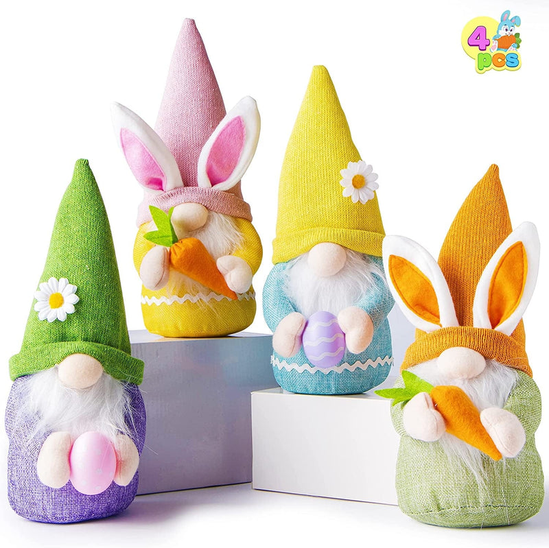 JOYIN 4 Pcs Easter Gnome Decorations 13'' Faceless Plush Bunny Gnomes for Easter Theme Party Favor, Easter Eggs Hunt, Basket Stuffers Filler, Classroom Prize Supplies