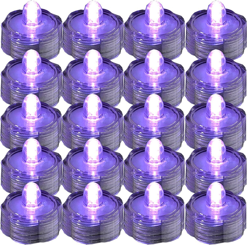Jytrend Super Bright LED Floral Tea Light Submersible Lights for Party Wedding (White, 20 Pack)