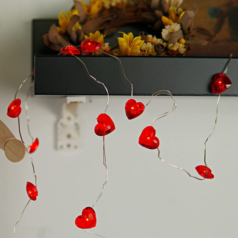 Kaisnova Valentines Day Decor Red Love Heart Shaped Fairy String Lights Battery Powered with Remote & Timer 10FT 40 Leds Twinkle String Lights for Wedding,Anniversary, Mother'S Day, Party Decorating Home & Garden > Lighting > Light Ropes & Strings Shenzhen Baishen Technology Co., Ltd.   